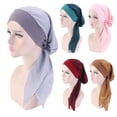 thumbnail image 3 of NIBOLOG Women Bonnet Vintage Imitation Silk Solid Color Long Hair Lady Turbans for Sleeping, 3 of 8