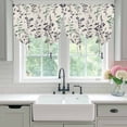 thumbnail image 4 of Green Grey Botanical Balloon Curtains for Bedroom/Front Door/Bathroom, Rustic Country Spring Floral Summer Leaf Tie Up Curtains 63 Inch Length Kitchen Curtains Shades for Windows 46"x63", 4 of 8