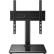 MountFTV Tabletop TV Stand for 24-60 inch TVs, Holds up to 99Lbs, Max 400x400mm, 50° Swivel Universal TV Stand Mount with Alloy Steel Glass Base