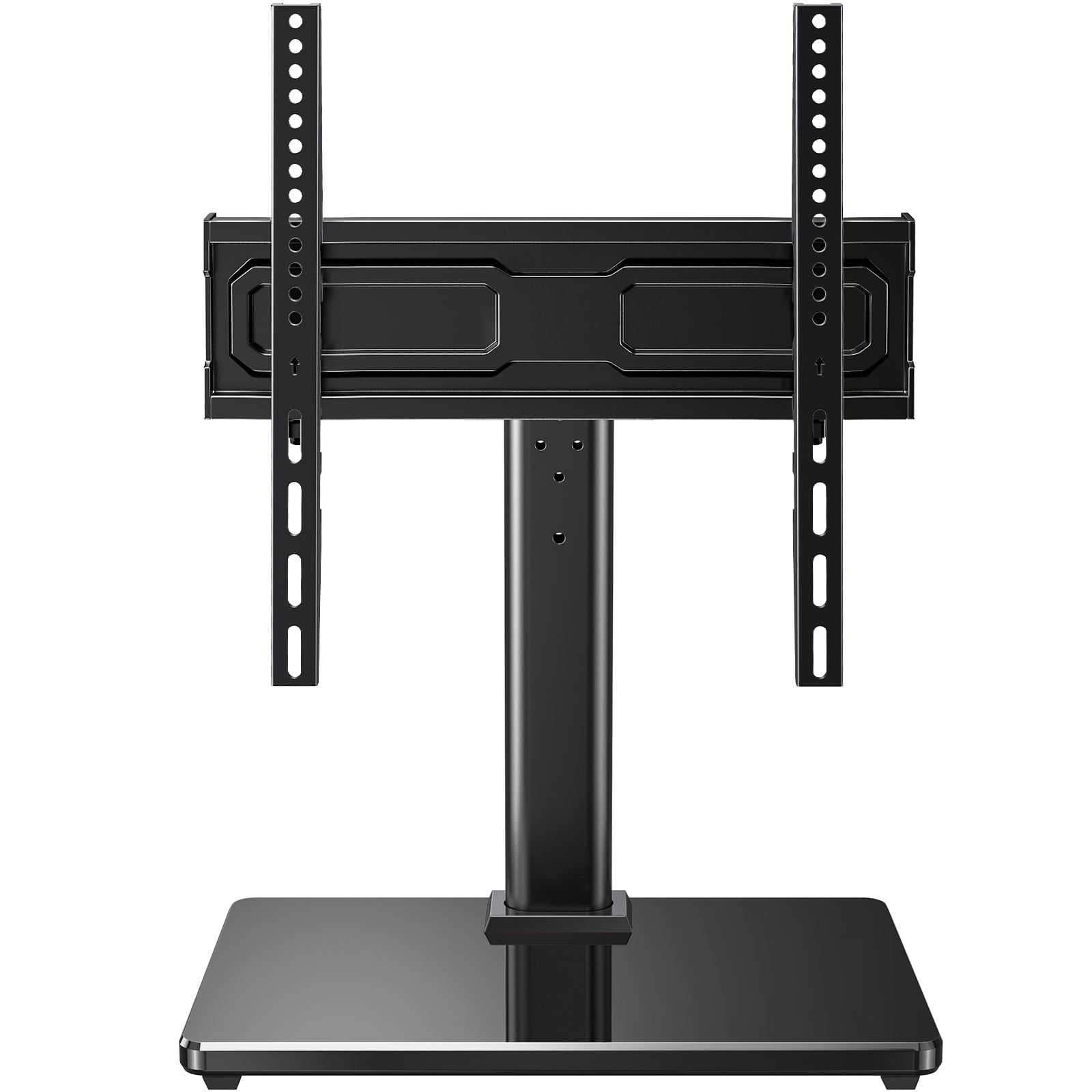 MountFTV Tabletop TV Stand for 24-60 inch TVs, Holds up to 99Lbs, Max 400x400mm, 50° Swivel Universal TV Stand Mount with Alloy Steel Glass Base