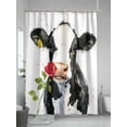 thumbnail image 5 of Shower Curtains Cow Rose Bath Curtain Farmhouse Animal Waterproof Bathroom Shower Curtain Set with Hooks Decoration 72 x 84 Inches, 5 of 7
