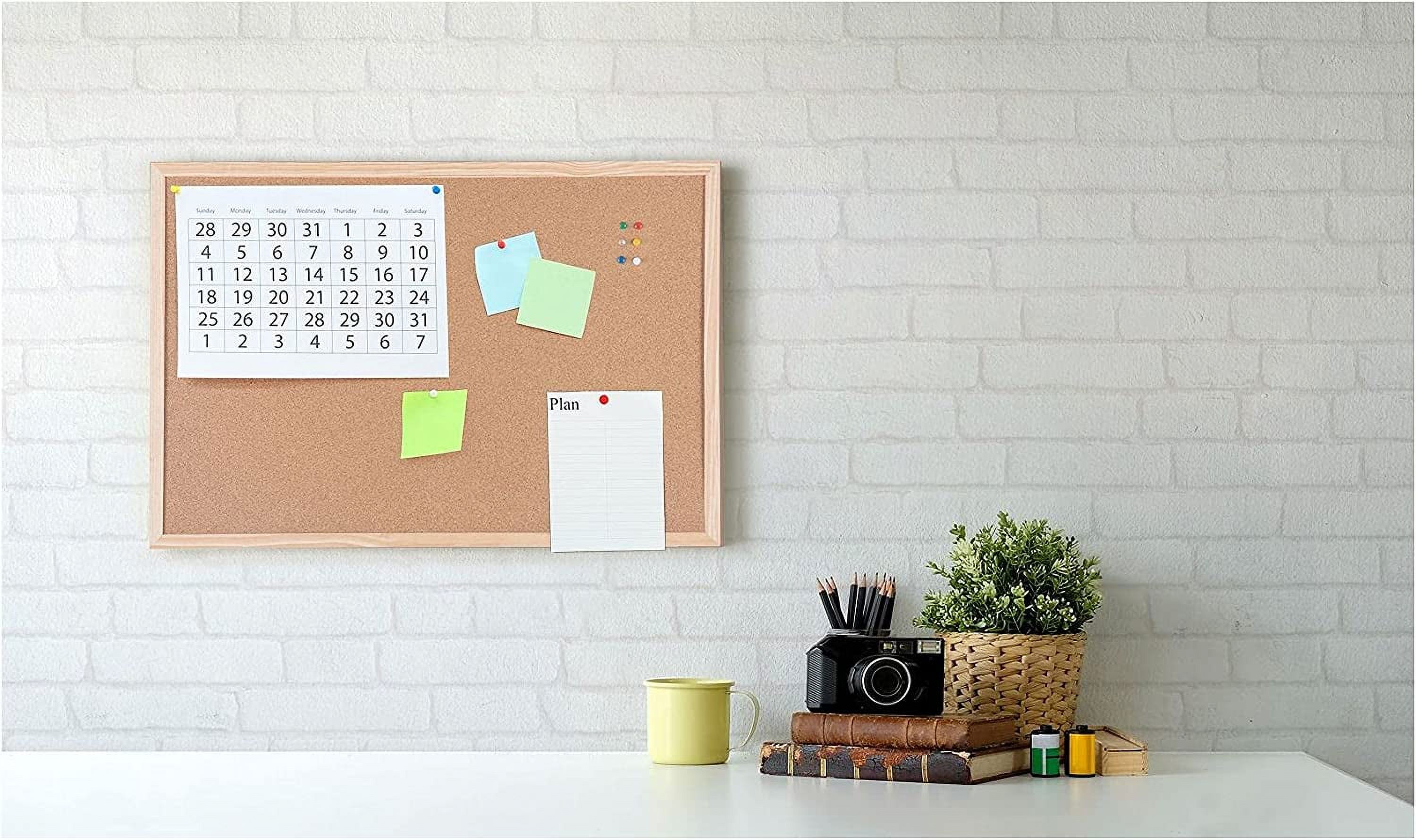 MasterVision Wood Frame Cork Bulletin Board - 12" x 18"