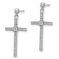 thumbnail image 2 of Sterling Silver & Cubic Zirconia Brilliant Embers Polished Cross Dangle Earrings, 2 of 3
