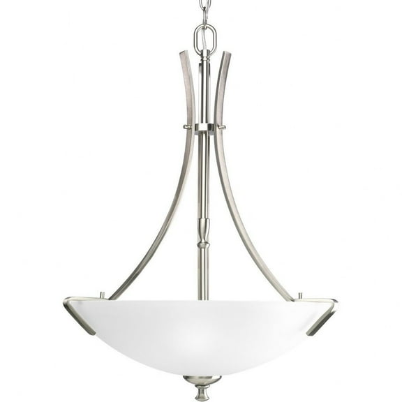 Progress Lighting Wisten 3-Light Inverted Pendant, Brushed Nickel, Tapered Glass Shades Collection