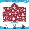 thumbnail image 2 of Red Christmas Tree and Deer Pattern Hooded Bath Towel，60"x35" for Ages 3 To 12 Kids, Quick Dry Lightweight Soft Microfiber Hood Beach Towel Cover Up for Kids, 2 of 7