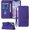 Purple, variant on for iPhone 13/14 Wallet Case, Card Holder Slots, Wrist Strap, TPU Interior Protective, Stand PU Leather Folio Flip Cases Cover, 13/14 Phone 6.1 inch (Blue)