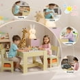 thumbnail image 4 of Pirecart Kids Table and 2 Chairs Set Wooden Children Activity Table with Blackboard, Storage Drawer, Yellow, 4 of 10