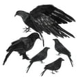 thumbnail image 2 of 5 piezas de decoraciones de de Halloween, accesorios de con plumas artificiales, cuervos realistas decorativos para fiesta, cementerio,, 2 of 9