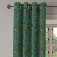 thumbnail image 2 of Ambesonne Ethnic Grommet Curtain, Foliage Pattern, 50" x 96", Seal Brown Turquoise, 2 of 6