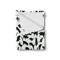 thumbnail image 2 of Cat Lover Soft Flannel Fleece Blanket, Black Silhouettes of Cats in Different Poses Scratching Stretching and Playing, Cozy Plush for Indoor and Outdoor Use, 60" x 80", Black White, by Ambesonne, 2 of 5