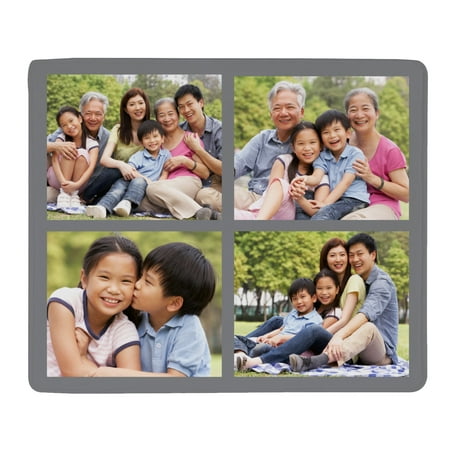Personalized photo tile plush blanket - available in 4 colors