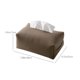 thumbnail image 3 of Funda de piel sintética para caja de pañuelos | Elegante organizador de papel de mesa para el hogar, la oficina y el coche | Blanco, gris o marrón, 3 of 6