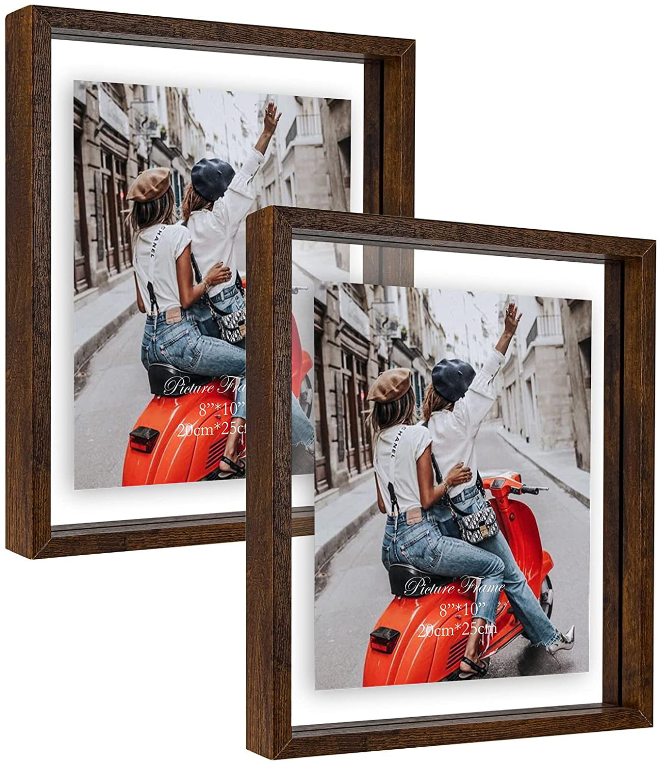 Free Shipping. Frameless 5x7 Photo Frame W/Chrome Clips Portrait or Landscape 