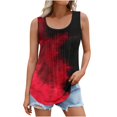 thumbnail image 2 of Jinhomg Womens 2025 Fashion Tank Top Novelty Gradient Color Summer Shirts Plus Size Comfy Sleeveless Crew Neck Ruched Tanks Daily Wear Winter Saving Multicolor L, 2 of 5