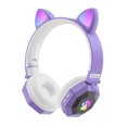 thumbnail image 1 of Auriculares Inalámbricos De Gato Auriculares LED Para La Ense?anza En Línea PC Rosa Púrpura Sunnimix Auriculares de juego, 1 of 8