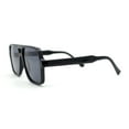 thumbnail image 3 of Womens Neat Flat Top Retro Lustrous Racer Plastic Sunglasses All Black, 3 of 4