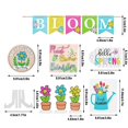 thumbnail image 4 of Hbdhejl 12 Pieces Spring Tiered Tray Flower Wooden Signs Floral Plants Table Centerpieces Hello Spring Decorative Signs For Spring Home Table Shelf Decoration, 4 of 9