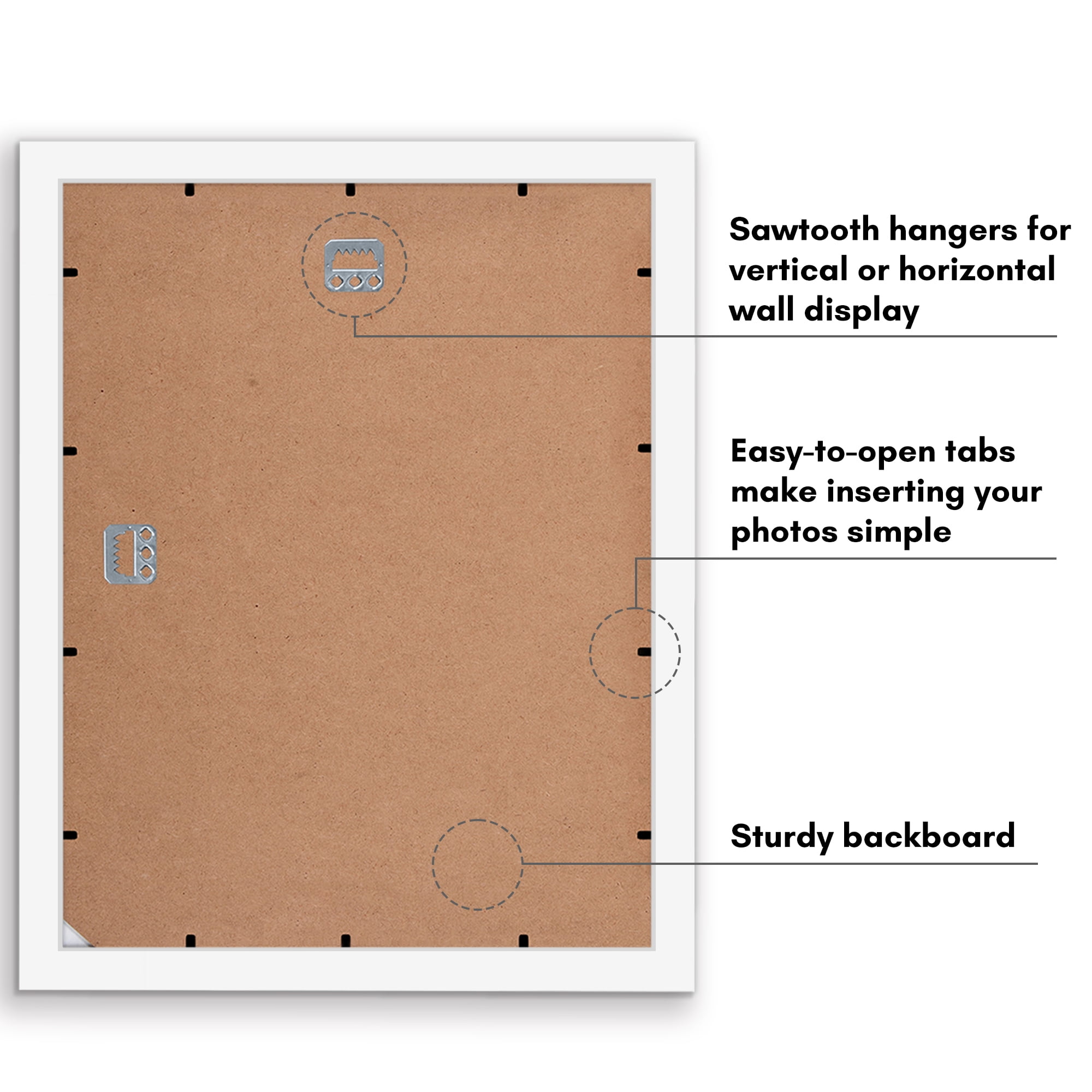 Americanflat 11x14 Picture Frame with Shatter-Resistant Glass with 5x7 Mat Display Photo Signature - White