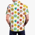 thumbnail image 5 of Vsdgher Cartoon Flowers Print Men's Short Sleeve Stretch Polo Shirt, Moisture-Wicking Performance Polo Shirt, 5 of 8