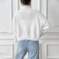 thumbnail image 3 of BZGTZT Women Cute Bow Sweater Long Sleeve Bow Front Knitted Pullover Oversized Jumper Ribbed Knitwear Going Out Top, 3 of 3