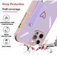 thumbnail image 2 of Compatible with iPhone 12 Pro Max Case Thin for Women Girls,Soft TPU Plating Bumper Wristband Holder Bling Phone Case Slim Anti-Scratch Shockproof Love Heart Cute Case Cover(Elegant Purple), 2 of 14