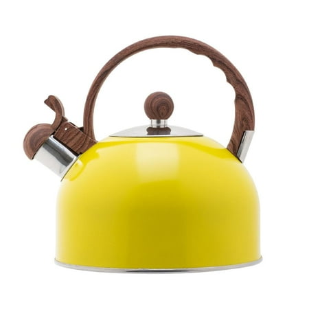 

2.5L Whistling Kettle Teapot w/ Wooden Handle Household Kitchen Travel Hiking coffee and tea Pot Water Kettle