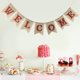 thumbnail image 4 of 1 banderín de lino con letras impresas de bienvenida para fiestas, cumpleaños y bodas., 4 of 6