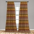 thumbnail image 5 of Ambesonne African Curtains, Diamond Zigzag Triangle, Pair of 28"x84", Multicolor, 5 of 5