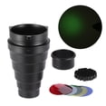 thumbnail image 1 of Snoot con rejilla , filtros de color de 5 piezas, para estroboscópico de montaje , fotografía, lámpara shamjiam snoot cónico, 1 of 7
