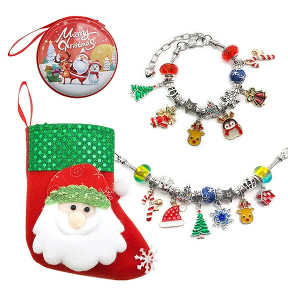 Advent Calendar Charm Bracelet Making Kit for Kids Girl Christmas Countdown Calendars Gift