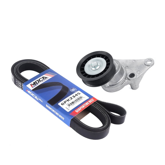 MOCA AUTOPARTS Serpentine Belt w/ Tensioner Assembly Fit for 1999-2001 Chevrolet Silverado 1500 & 2000-2002 Chevrolet Suburban 1500 2500 & Yukon XL 1500 2500