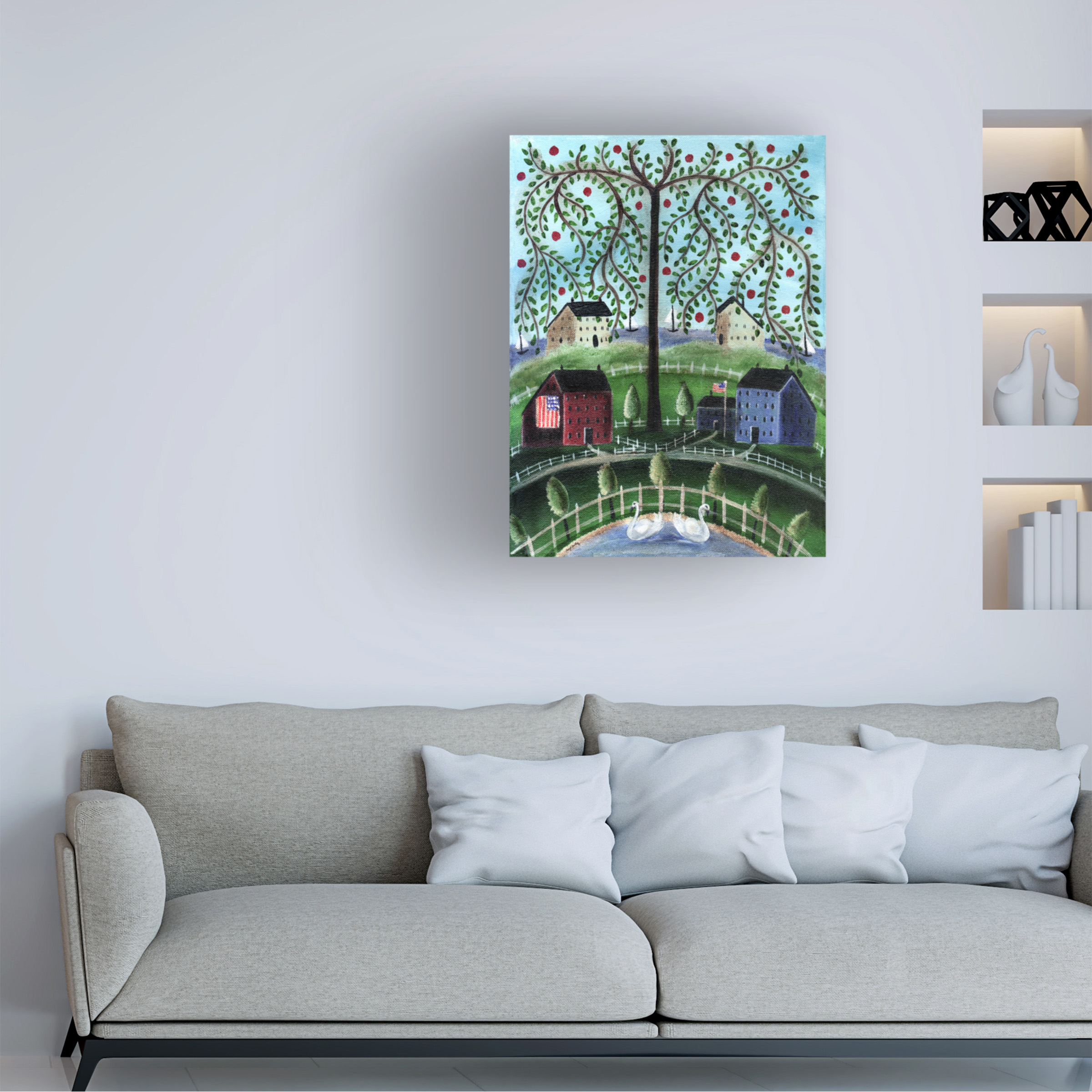 Trademark Fine Art 'American Salt Box Village' Canvas Art by Cheryl Bartley