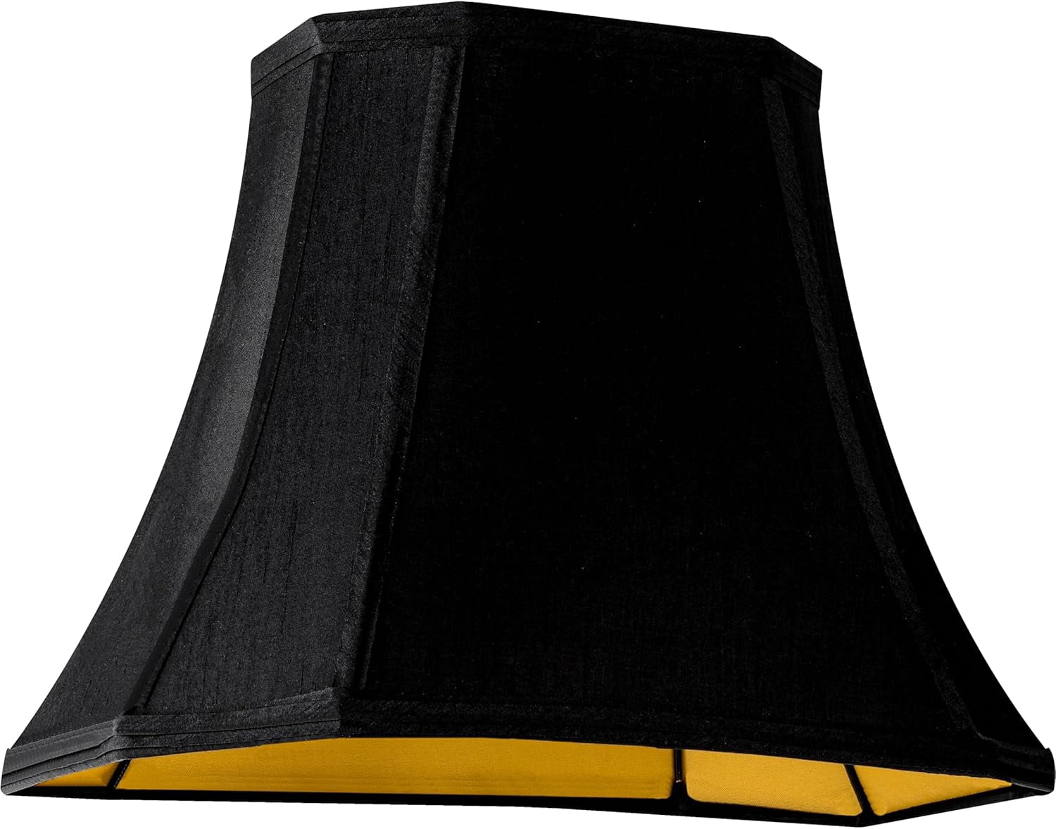 Set of 2 Medium Black Rectangular Lamp Shade for Floor Lamps and Table Lamp,8x14x11"(Spider) Natural Faux Silk Square Lampshade Replacement,Vintage Shade Cut Corner Transitional Easy Assembly