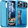 thumbnail image 1 of Funda de teléfono BSNRM para iPhone 16 Pro Max con tarjetero azul, 1 of 9