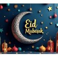 thumbnail image 4 of Eid Mubarak Floral Moon Banner Lanterns Background for Eid Celebration Party Ramadan Decor Backdrop Islamic Festival Decorations Photography Props, 4 of 4