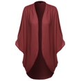 thumbnail image 1 of FashionOutfit Women's Solid Short Sleeve Open-Front Kimono Style Cardigan, 1 of 3