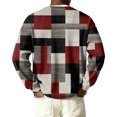 thumbnail image 5 of Men's Striped Henley Sweater, Long Sleeve Ribbed Knit Pullover, Cozy for Fall, Winter & Casual Weekend Style Black 2XL, 5 of 5