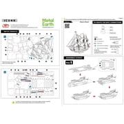 Model Kit Black Pearl Ship Black Version (Moderate Difficulty) Steel Model by Metal Earth