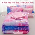 thumbnail image 3 of NTBED Galaxy Bedding Sets Outer Space Comforter 3D Printed Space Quilt Set Full 6Pcs Glitter Pink for Children Boy Girl Teen Kids, 3 of 9