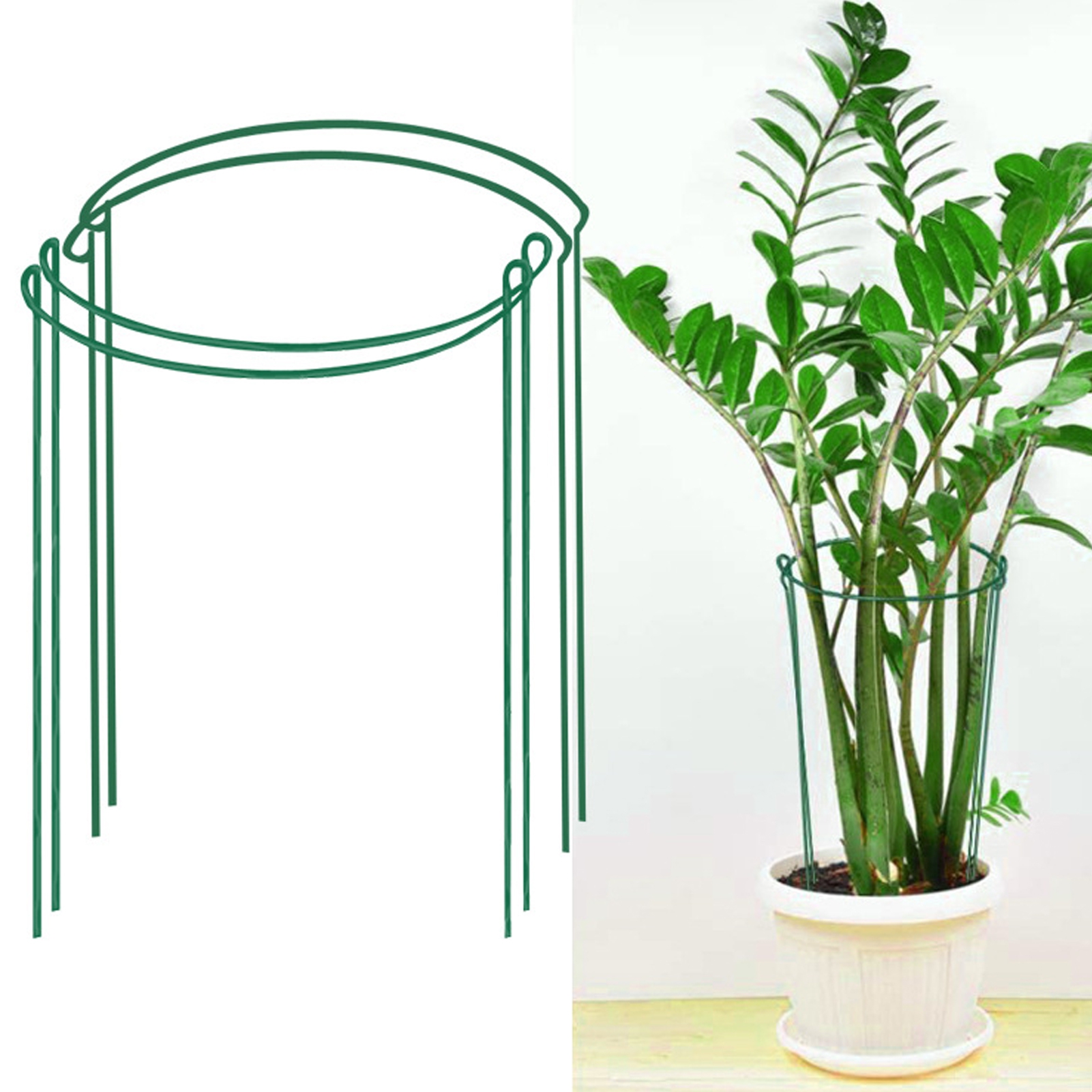 Hyasfey Plant Support Stakes Half Round Top Metal Plant Stake Peony Cages And Supports Garden Plant Support Rings for Outdoor Indoor Plants Tomato Hydrangea