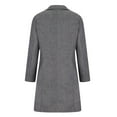 thumbnail image 6 of IROINNID Women's Trench Coat Solid Color Long Sleeve Comfy Pocket Woolenlen Coat Recreational Tops, Gray, 6 of 6