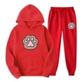 thumbnail image 1 of Women's Two Piece Outfits Cute Cat Paw Printed Long Sleeve Sweatshirt and Sweatpants Teen Girls Sports Sweatsuits Sets, 1 of 4