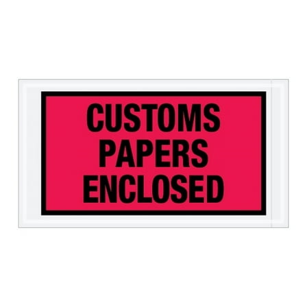 Special Use Red "Customs Papers Enclosed" Envelopes 5 1/2" X 10" (1000 Case)