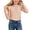 Khaki, variant on Girls Ruffle Neck Flutter Sleeve Blouse, Kids Casual Back to School Solid Color Top