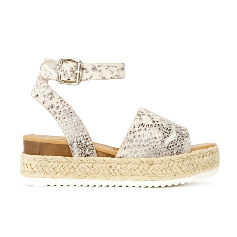 Soda snakeskin platform sandals clearance