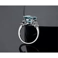thumbnail image 6 of EOEMY Alloy Silver Large Oval Cut Aquamarine Natural Gem Butterfly Ring Jewelry 6-10-7, 6 of 9