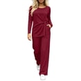 thumbnail image 3 of AnuYalue Women's Plus Size 2 Piece Outfits Long Sleeve Blouse and Pants Solid Loungewear Sets Travel Outfits, 3 of 9