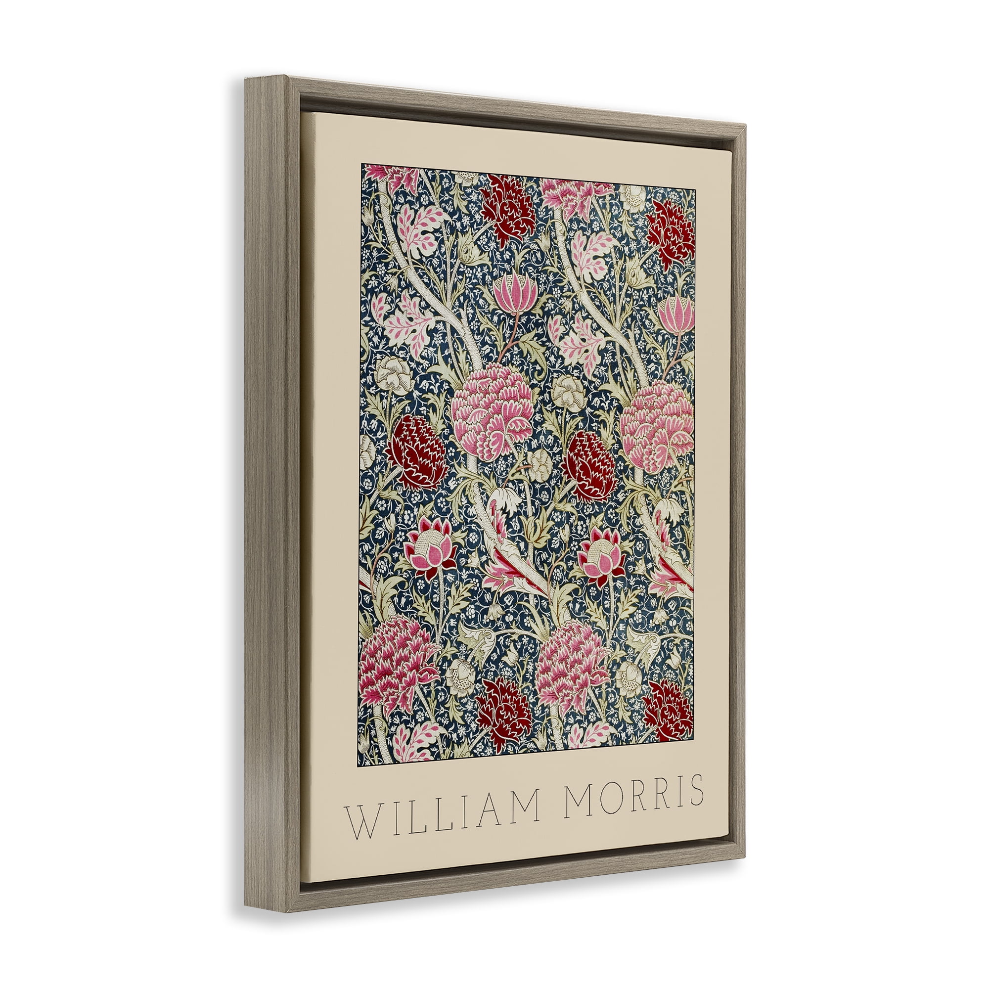 Stupell Industries Ornate Intertwined Flower Classic Brown Framed Floater Canvas Wall Art, design by Lil' Rue