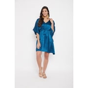 Women Satin Plus Size Tunic Short Kaftan Dress Silk Kimono Sleepwear Adjustale Waist Dress