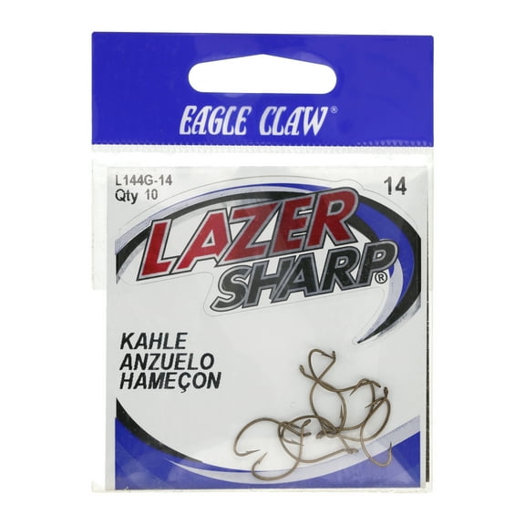 Lazer Sharp L144GH-14 Kahle up Eye Offset Hook, Bronze, Size 14
